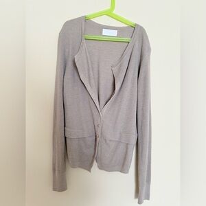 Chic Beige Women's Cardigan Sweater